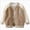 A100-Khaki, variant on 18-24 Months Toddler Boys Varsity Bomber Jacket Button Down Letterman Coat with Letter Patch