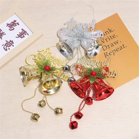 Fwttom Christmas Bells - Hanging Bells Ornaments Holiday Christmas Bells for Decorations Indoor Outdoor Xmas Tree Wreath Garland
