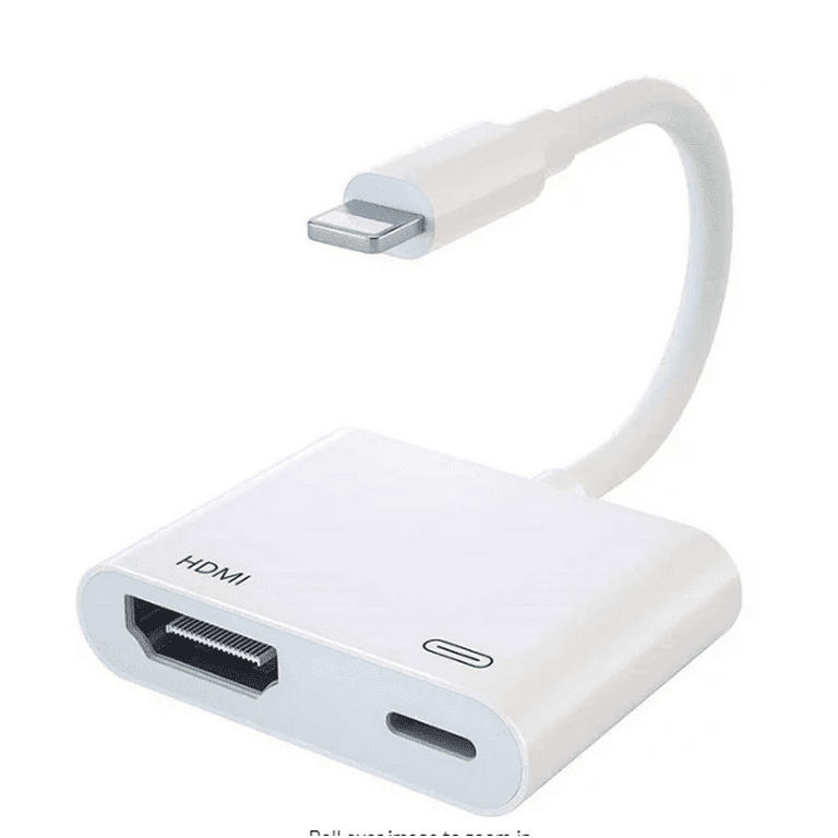 pulsåre magasin sektor Lightning to HDMI Adapter Compatible with iPhone iPad, Lightning Digital AV  Adapter 1080p HD TV Connector Cable Compatible with iPhone  12/11/XS/XR/X/8/7 to TV Projector Monitor - Walmart.com