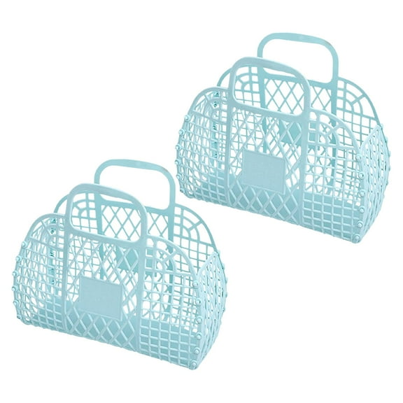 Bizhua Home Textile Storage Personalized Jelly Bags Bridesmaid Gift Bags Gifts Plastic Clutches Girls Party Gift Bags Bridal Party Baskets, 2* Folding Basket