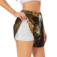 thumbnail image 3 of Lsque Sunflower Cowboy Hat Cow Printed Women's Running Shorts with Liner Pockets,Elastic Quick Dry Workout Athletic Gym Yoga Shorts,Womens High Waist Shorts-Medium, 3 of 9