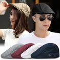 thumbnail image 3 of Boina de talla grande para hombre, gorra artística con visera para primavera y otoño, sombrero informal que combina con todo para mujer, sombrero de pintor retro británico para hombre., 3 of 6