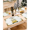 thumbnail image 5 of Placemats Set of 4 Truck with Gnomes Bee Place Mats for Dining Table Heat-Resistant Non-Slip Washable Yellow Buffalo Check Plaid Floral Plants Table Mat for Dining Room, Kitchen, Home Decoration, 5 of 6