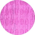 thumbnail image 1 of Ahgly Company Indoor Round Abstract Pink Modern Area Rugs, 6' Round, 1 of 4