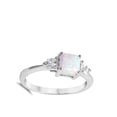 thumbnail image 4 of Women's White Simulated Opal Wedding Ring .925 Sterling Silver Band CZ Jewelry Female Size 5, 4 of 4