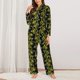 thumbnail image 2 of Balery Corn And Dragonflies Conjunto de Pijama con Estampado para Mujer, Conjunto de Dos Piezas con Manga Larga, Ropa de Dormir Suave con Bolsillos, Pijamas Cómodos-Large, 2 of 7