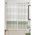 thumbnail image 2 of Bedroom Curtains 63 Inches length, Sage Green Stripe Window Treatment Curtain Drapes, Modern Rustic Horizontal Green Striped Rod Pocket Curtain Panels for Living Room Kitchen, 42"x63", 2 Panels, 2 of 7
