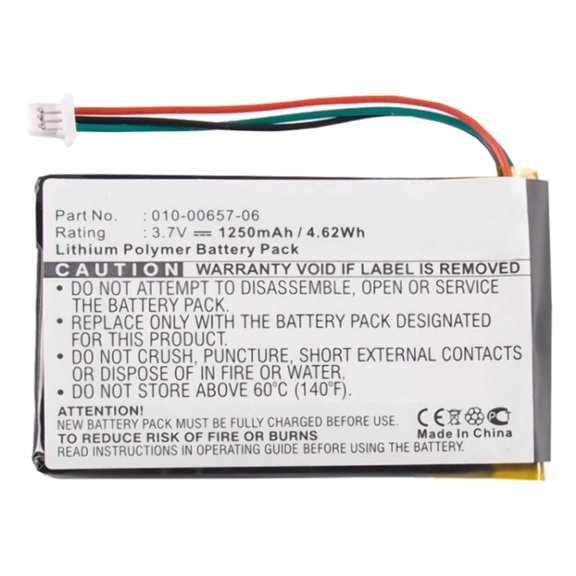 Batteries N Accessories BNA-WB-P4163 GPS Battery - Li-Pol, 3.7V, 1250 mAh, Ultra High Capacity Battery - Replacement for Garmin 010-00657-06 Battery