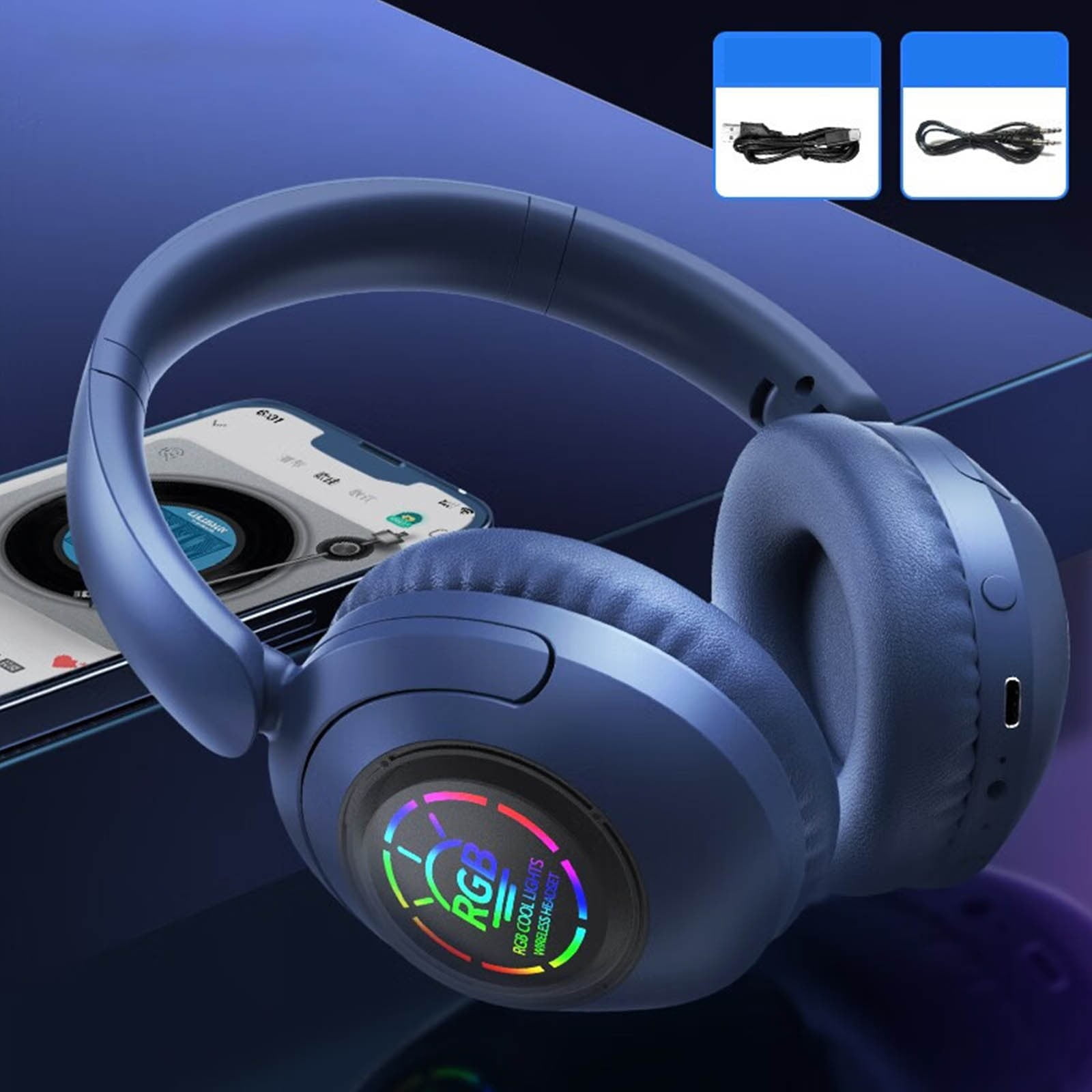 Wireless Headset with Mic, Bluetooth Headset with AI Noise Cancelling Microphone & Charging Base, 2.4GHz Wireless Headphones with USB Dongle for PC/Computer/Laptop/Remote Work/Call Center/Zoom,Blue