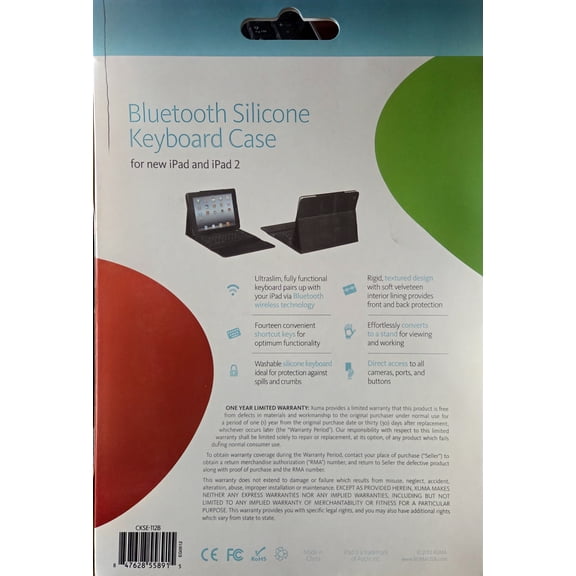 Bluethood selicone keyboard for i pad and ipad2