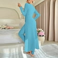 thumbnail image 4 of Pincandy Women's Solid Color Pajama Set - Crew Neck Long Sleeve Top & Pants, Casual & Comfortable for Homewear, 4 of 6
