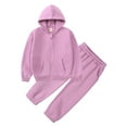 thumbnail image 2 of Zshosam Outfit for Girls Baby Fall Outfits for Girl Boy Long Sleeve Hoodie Top and Long Sweatpants Set Toddler Sweatsuit Size 4T 5T,(Light Purple 4-5 Years), 2 of 5