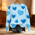 thumbnail image 2 of Enjoytime Valentines Sweat Shirts for Womens Lover Heart Print Crewneck Long Sleeve Tops Cute Loose Casual Plus Size Clothes Sky Blue S, 2 of 5