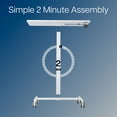 thumbnail image 6 of VIVO White 28" Pneumatic Mobile Workstation Cart, Sit-Stand Laptop Desk, 6 of 8