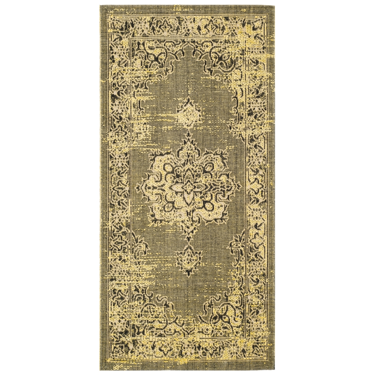SAFAVIEH Palazzo Teague Traditional Area Rug, Yellow/Black, 8' x 11'