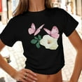 thumbnail image 2 of Wangmeiwg Summer Casual Midriff T Shirt Short Sleeve Round Neck T Shirts Short Sleeve for Women, 2 of 4