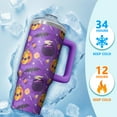 thumbnail image 4 of 30 Oz Halloween Tumbler with Handle and Straw, Skeleton Ghost Bat Travel Cup, Halloween Birthday Gifts for Women Adults Teenagers, 4 of 5
