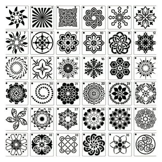 24 Pieces Geometric Stencils Painting Templates for Cookie Tile Furniture  Decor Craft Drawing Tracing Supplies