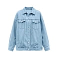 thumbnail image 6 of Oversized Denim Jackets for Women Drop Shoulder Jean Jacket Plus Size Casual Button Down Boyfriend Denim Jean Jackets with Pockets, 6 of 7