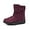 Red, variant on Women's Winter Snow Boots - Slip-On Shoes with Thick Anti-Slip Sole for Cold Weather, Outdoor & Casual Wear
