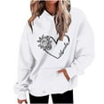 thumbnail image 2 of 2024 Hot Selling Hoodie for Women on Clearance Womens Fashion Casual Valentines Day Printing Long Sleeve Tops Hoodie Sweatshirts Gifts for Girlfriend, White XXL, 2 of 5