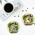 thumbnail image 4 of Fuzoiu Bass Fish and Water Print Leather Coasters Set,Drink Coasters Set of 4,for Tabletop Protection, Durable PVC Coasters,Home Décor and Housewarming Gift-Round Shape, 4 of 6