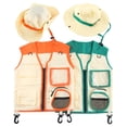 thumbnail image 1 of Conjunto de chaleco y sombrero de aventura al aire libre para niños Equipo para exteriores Explorador para niños y niñas, 1 of 5