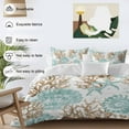thumbnail image 5 of Teal Starfish Shell Duvet Cover Set Full Size Brown Watercolor Coral Summer Coastal Soft Lightweight Comforter Covers 4 Piece Bedding Set with 1 Duvet Cover 1 Bed Sheet & 2 Pillow Shams, 5 of 8