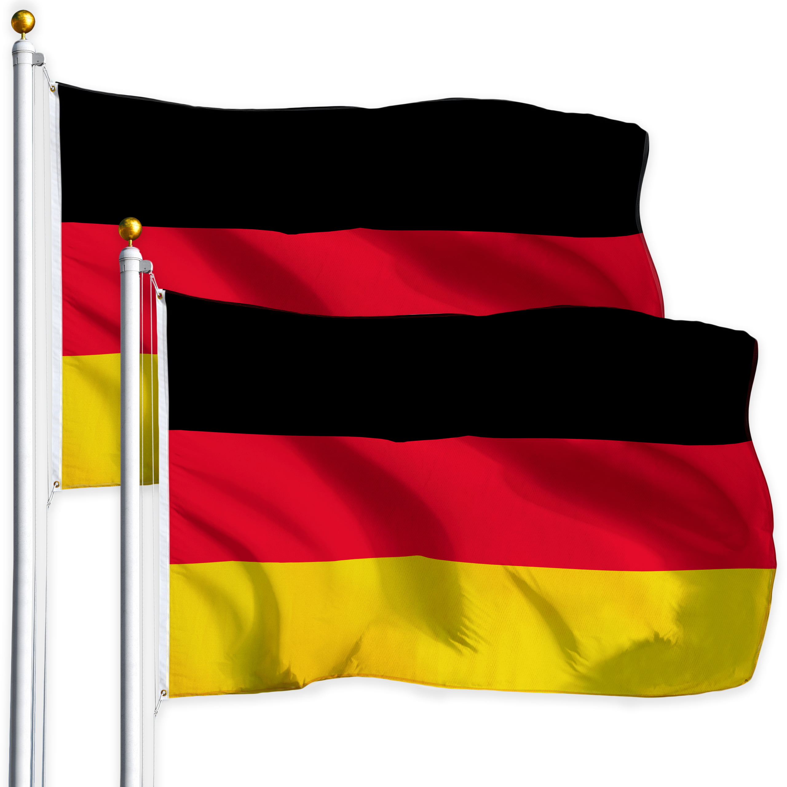 G128® TWO PACK of 3x5 Ft German Germany Flag With Brass Grommets 