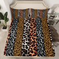 thumbnail image 2 of Manfei Leopard Cheetah Print Queen Sheet Sets, Grey Brown Geometric Abstract Flat Sheet, Modern Fashion Queen Fitted Sheet, Super Cozy Room Decor, 4-Piece, 2 of 7