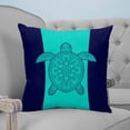thumbnail image 3 of Teal Navy Blue Sea Turtle 26x26 Pillow Covers Set of 2, Summer Beach Coastal Modern Art Throw Pillow Covers Decorative Couch Cushion Case, Microfiber Square Pillowcases for Bedroom Car Living Room, 3 of 5