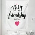 thumbnail image 1 of Saying Tapestry, True Friendship is Like Lettering Completed by Pink Scribbled Heart, Fabric Wall Hanging Decor for Bedroom Living Room Dorm, 5 Sizes, Black White and Pink, by Ambesonne, 1 of 1
