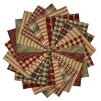 40 Rustic Christmas Plaid Homespun 5 inch Charm Pack Quilt Squares by JCS