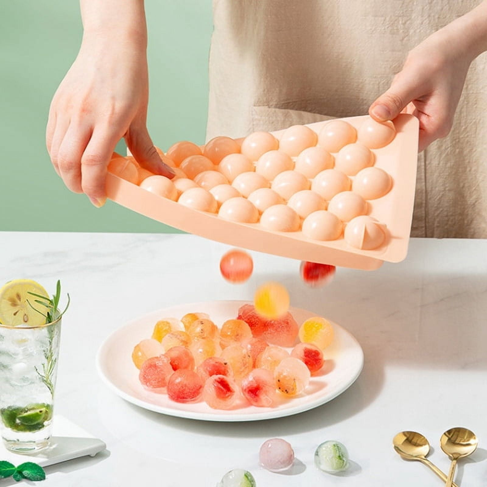 33Grids Ice Cube Tray Round Square Ice Cube Maker Plastic Whiskey Sphere Mold DIY Ice Ball Mould for Freezer Home Kitchen Tools