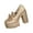 Gold, variant on Beige Women'S Shoes Solid Color Round Toe Thick Sole Deep Vamp Comfortable Casual Shoes Summer Outdoor Wear Versatile For Daily Walking Shopping Size 38