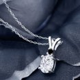 thumbnail image 2 of Gem Stone King 925 Sterling Silver Pendant Oval 1.57cttw Moissanite and Diamond, 2 of 4