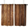 thumbnail image 4 of Brown Planks Retro Wood Grain Window Curtains for Living Room the Bedroom Home Interior Room ration Drapes Kitchen Curtains, 4 of 5