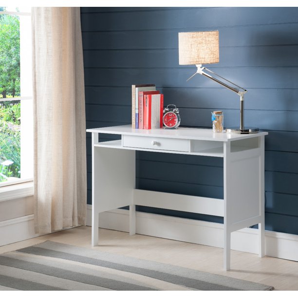 Aspen Home & Office Workstation Computer Desk with Drawer & Shelves