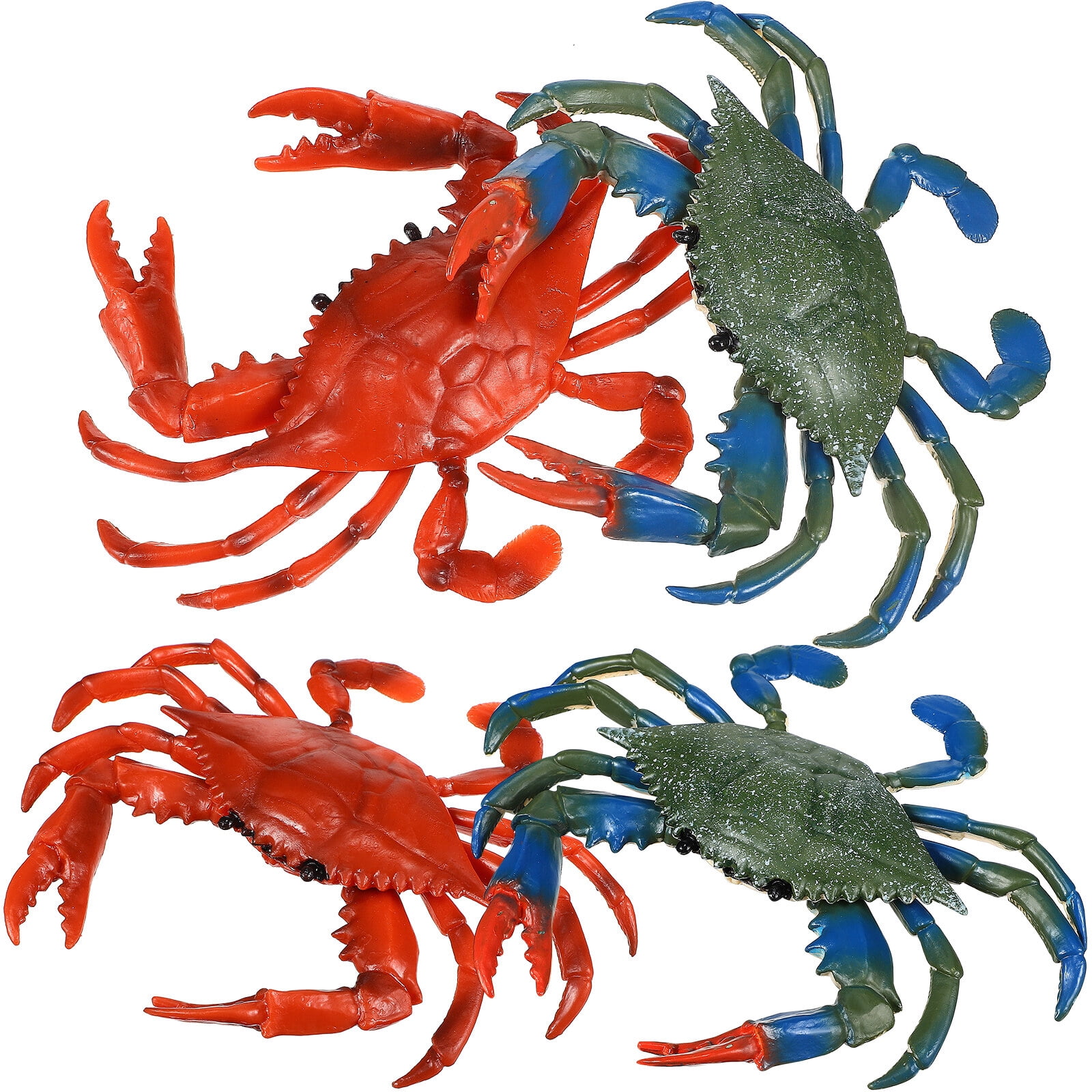 4Pcs Children Artificial Crab Toys Ocean Animals Model Sea Life Figures