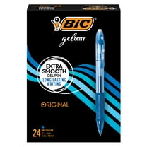 BIC Gel-ocity Original Retractable Gel Pen, 0.7 mm Point, Blue, 24-Count