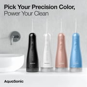 AquaSonic Precision Rechargeable Cordless Water Flosser with Travel Bag and 2 Standard Flossing Tips - Black