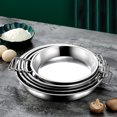 thumbnail image 2 of QUMIIRITY 1 Pce Assiette Alimentaire Réutilisable en Acier Inoxydable Plateau Rond Pratique pour et Salades, 2 of 8