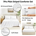 thumbnail image 5 of Queen Comforter Set, Navy 7 Pieces Bed in a Bag All Season Bedding, with Stitch Quilted Comforter Flat Sheet Fitted Sheet Pillowcases, 5 of 9