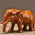 thumbnail image 4 of Solid wood elephant figurine, absorbent, carved from rosewood, male and female elephants, wooden home decoration for living room, auspicious decoration for wealth., 4 of 4