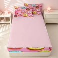 thumbnail image 4 of Erosebridal Kawaii Donut Zipper Twin Comforter Sets with Fitted Sheet and 2 Pillowcases for Girls, Cartoon Dessert Zipper Bedding Set, Pink Reversible, 4 of 7