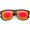 Matte Black / Red Mirror, variant on Retro Square Horn Rimmed Sunglasses Neutral And Colored Mirror Lens 55mm (Matte Black / Red Mirror)