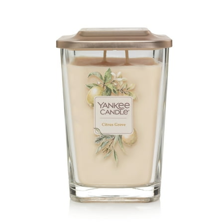 Yankee Candle Citrus Grove Elevation Collection with Platform Lid - Large 2-Wick Square Candle