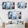 thumbnail image 4 of Designart "Blue White Flower landscape Pearlescent Orchids" Floral Framed Wall Art Set Of 3 - Blue Orchids Frame Gallery Wall Set For Home Decor, 4 of 7