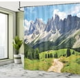 thumbnail image 5 of Ambesonne Nature Shower Curtain, Pathway to Forest Alps, 69"Wx75"L, Green White Blue, 5 of 5