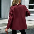 thumbnail image 6 of SuTry Women's Blazer Jacket Notched Lapel Single Button Relaxed Fit Long Sleeve Side Pockets Business Casual Office Commute Daily Wear Outerwear, 6 of 7